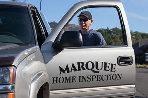 Home Inspector Steve Cauvel with his Marquee Home Inspections work truck