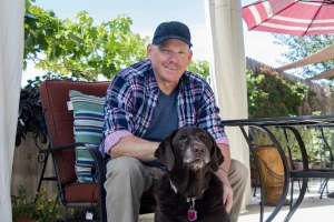 Steve Cauvel, Marque Home Inspector, with his dog Molly