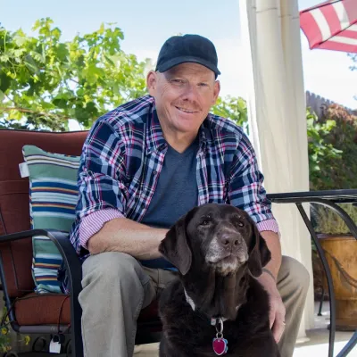 Steve Cauvel, Marque Home Inspector, with his dog Molly